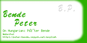 bende peter business card